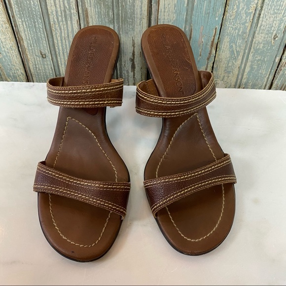 Hillard & Hanson Shoes - 🦋Hillary & Hanson leather heels sandals Sz 8
